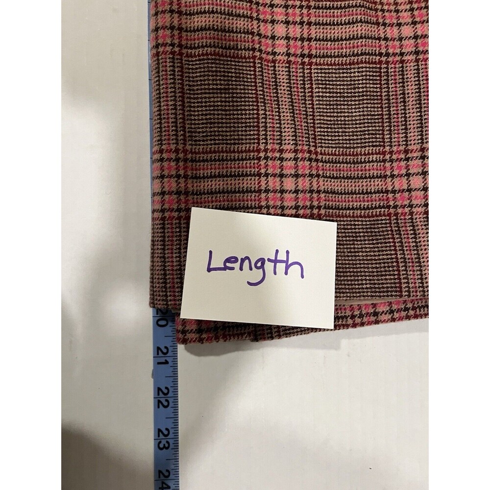 Womens Talbots Mini Pencil Skirt SZ 4 Petite Pink Plaid Wool Blend Academia Work - Picture 5 of 9
